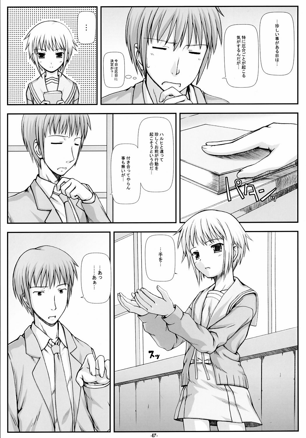 (C71) [T.N.Works | DOUWA-KENSETSU (Nomura Teruya)] NOS vol. 2 Nagato Yuki de Ooini Mousou Suru Tame no Shisaku Jikken Hon (The Melancholy of Haruhi Suzumiya) page 6 full