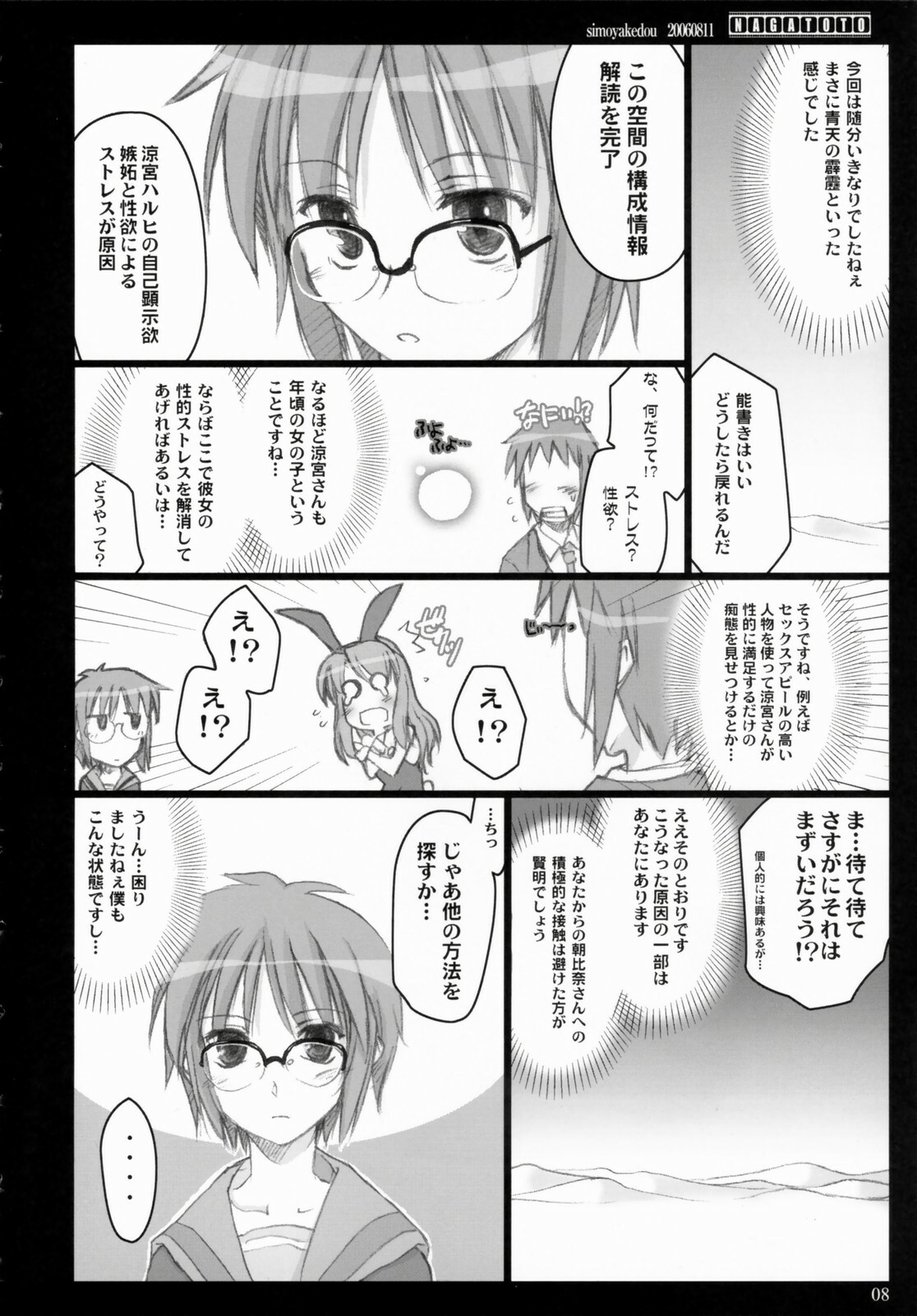 (C70) [Shimoyakedou (Ouma Tokiichi)] NAGATOTO (The Melancholy of Haruhi Suzumiya) page 7 full