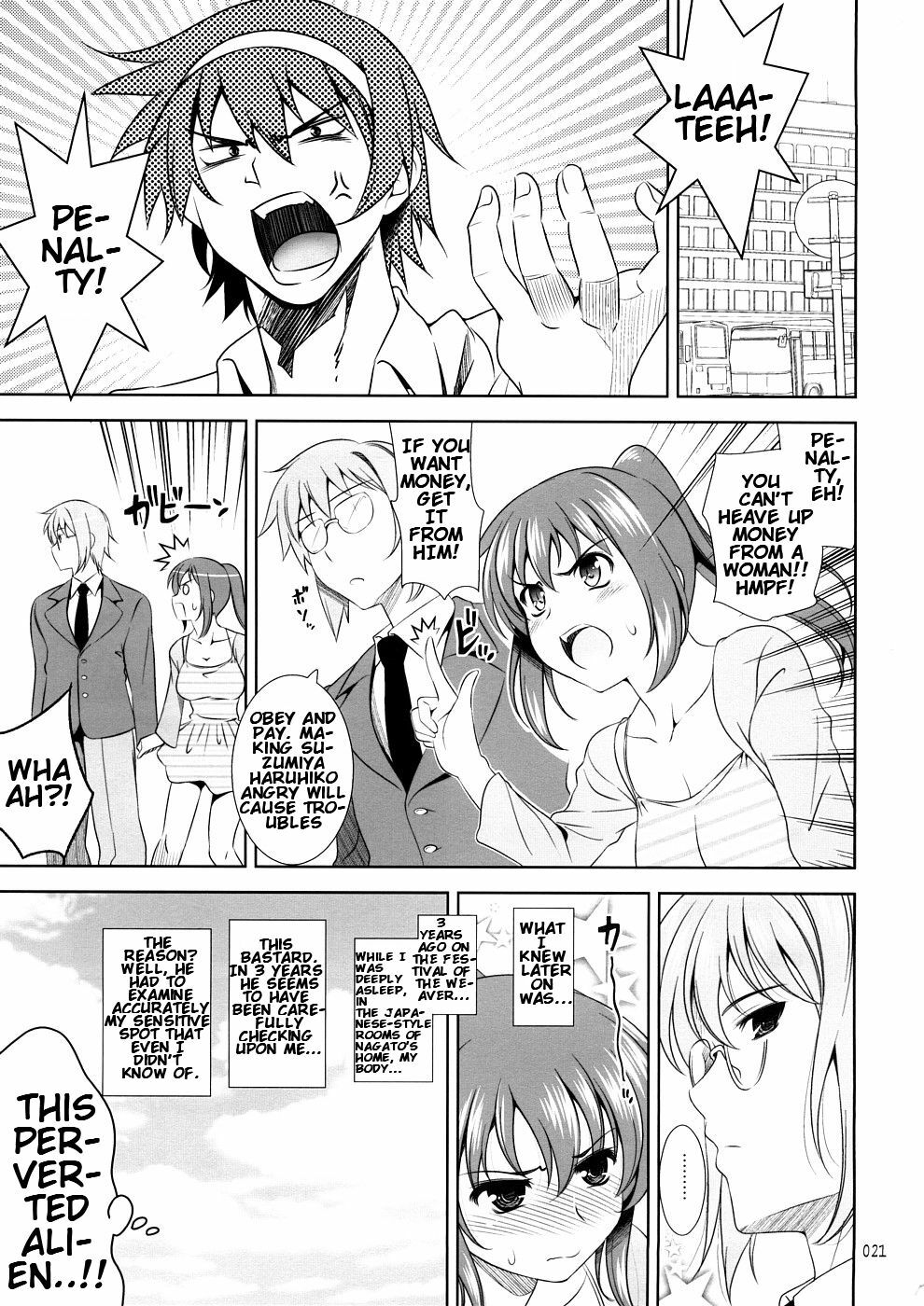 (COMIC1☆2) [Goromenz (Yasui Riosuke)] K.Y.on wa Kanojo Nanoka? (Suzumiya Haruhi no Yuuutsu) [English] page 20 full