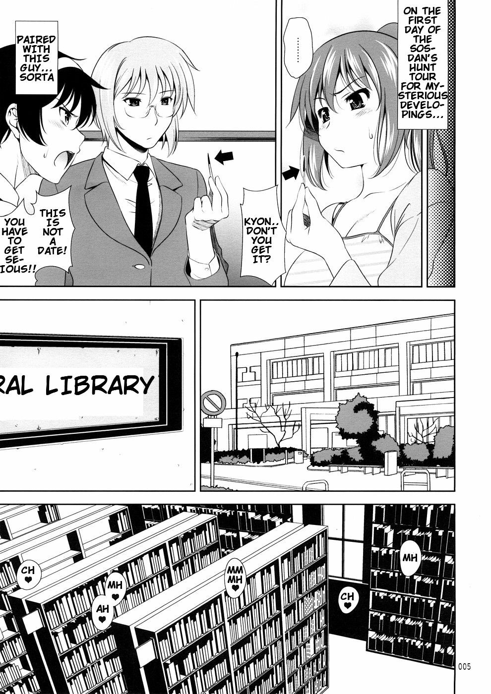 (COMIC1☆2) [Goromenz (Yasui Riosuke)] K.Y.on wa Kanojo Nanoka? (Suzumiya Haruhi no Yuuutsu) [English] page 4 full