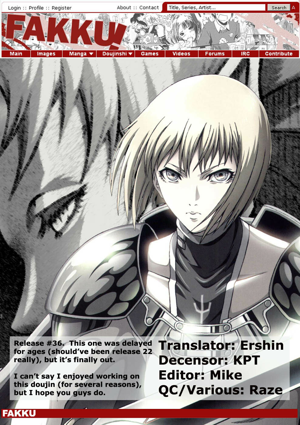 (C73) [Secret Society M (Kitahara Aki)] Doukoku no Ori (Claymore) [English] [FAKKU] [Decensored] page 2 full