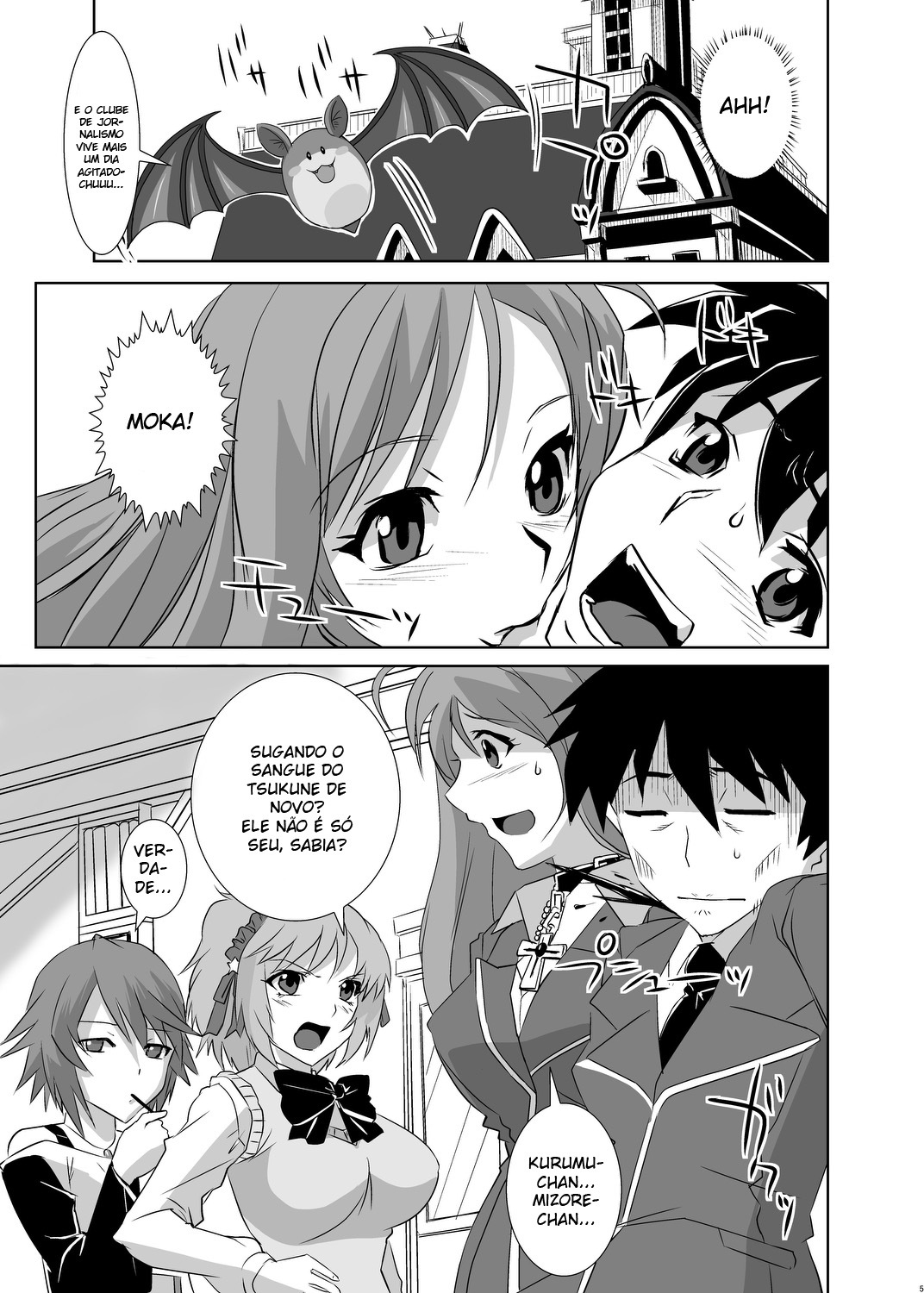 [Kamoro-Sa-Z (Oobanburumai)] Kapuchuu to Vampire (Rosario + Vampire) [Portuguese-BR] [BartSSJ] [Digital] page 5 full