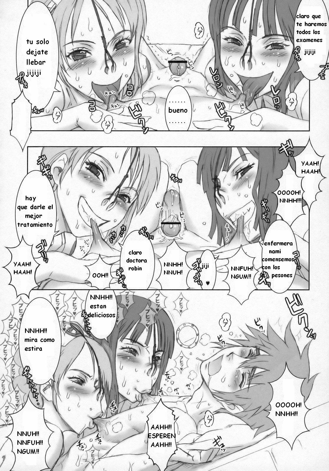 (C75) [Niku Ringo (Kakugari Kyoudai)] Nippon Practice 2 (One Piece) [Spanish] page 9 full