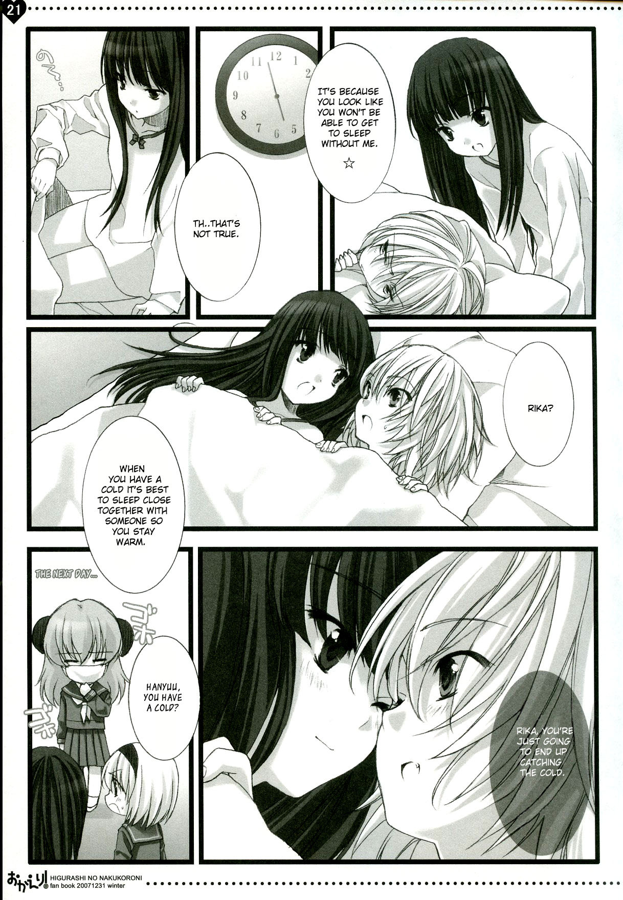 (C73) [Shounen x Shoujo (Kisaragi Mizu)] Okaeri! (Higurashi no naku Koro ni) [English] page 19 full