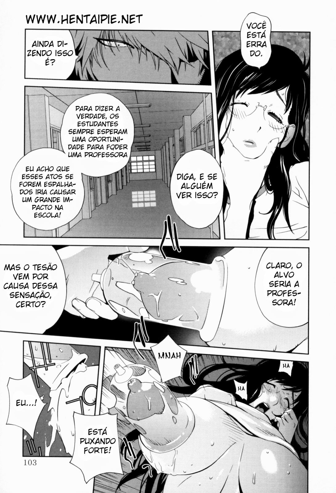 [Kotoyoshi Yumisuke] Kumikyoku Mitsunyuu - Mammosus Vacca Narratio [Portuguese-BR] [Hentaipie.net] page 104 full