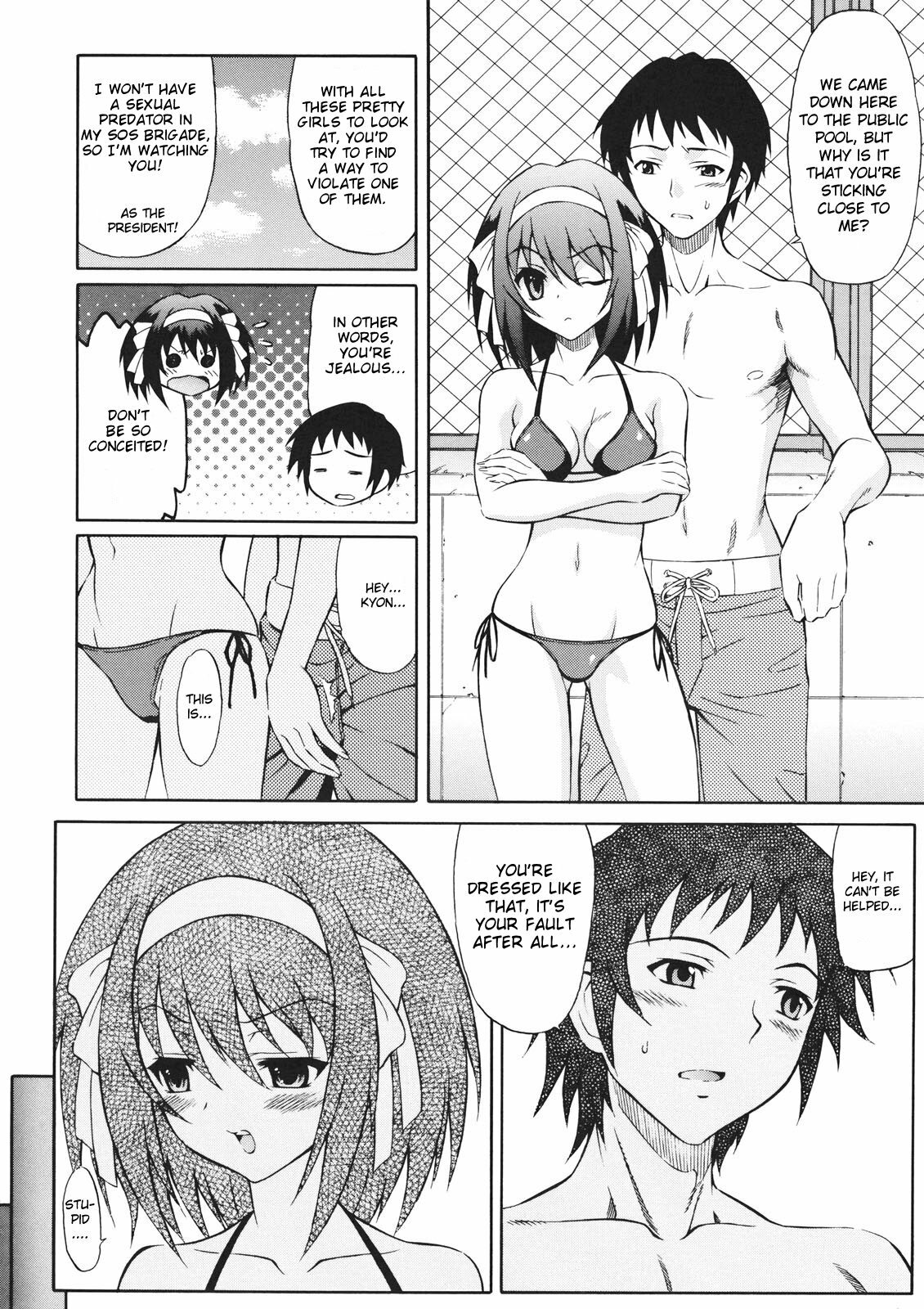 (C76) [GUST (Harukaze Soyogu)] Suzumiya Haruhi no Shakunetsu (The Melancholy of Haruhi Suzumiya) [English] {doujin-moe.us} page 7 full