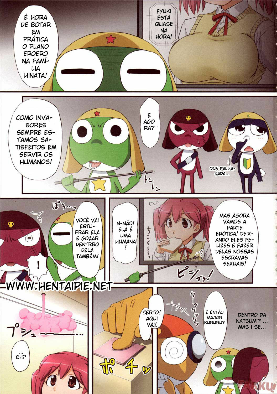 (SC37) [ORANGE☆SOFT (Aru Ra Une)] Hinata-ke EROERO Daisakusen de Arimasu! (Keroro Gunsou) [Portuguese-BR] [Hentai Pie] [Decensored] page 3 full