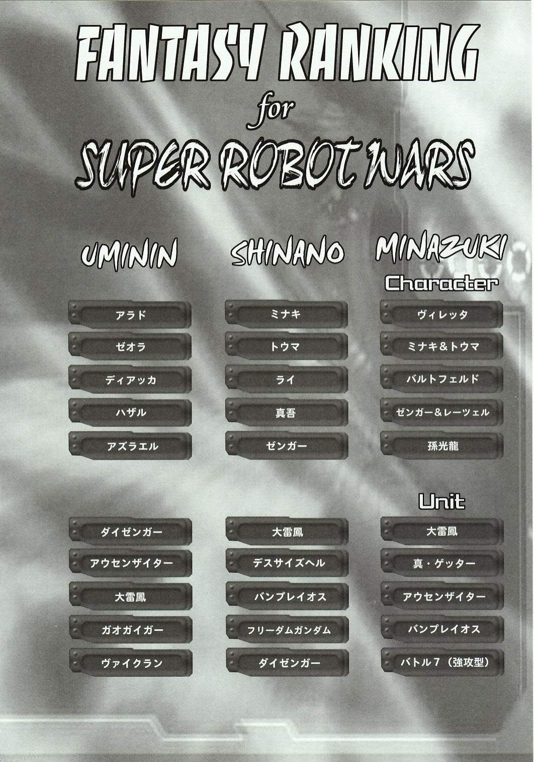 (Comic Castle 2005) [FANTASY WIND (Shinano Yura)] Snow Flakes alpha (Super Robot Taisen) page 31 full
