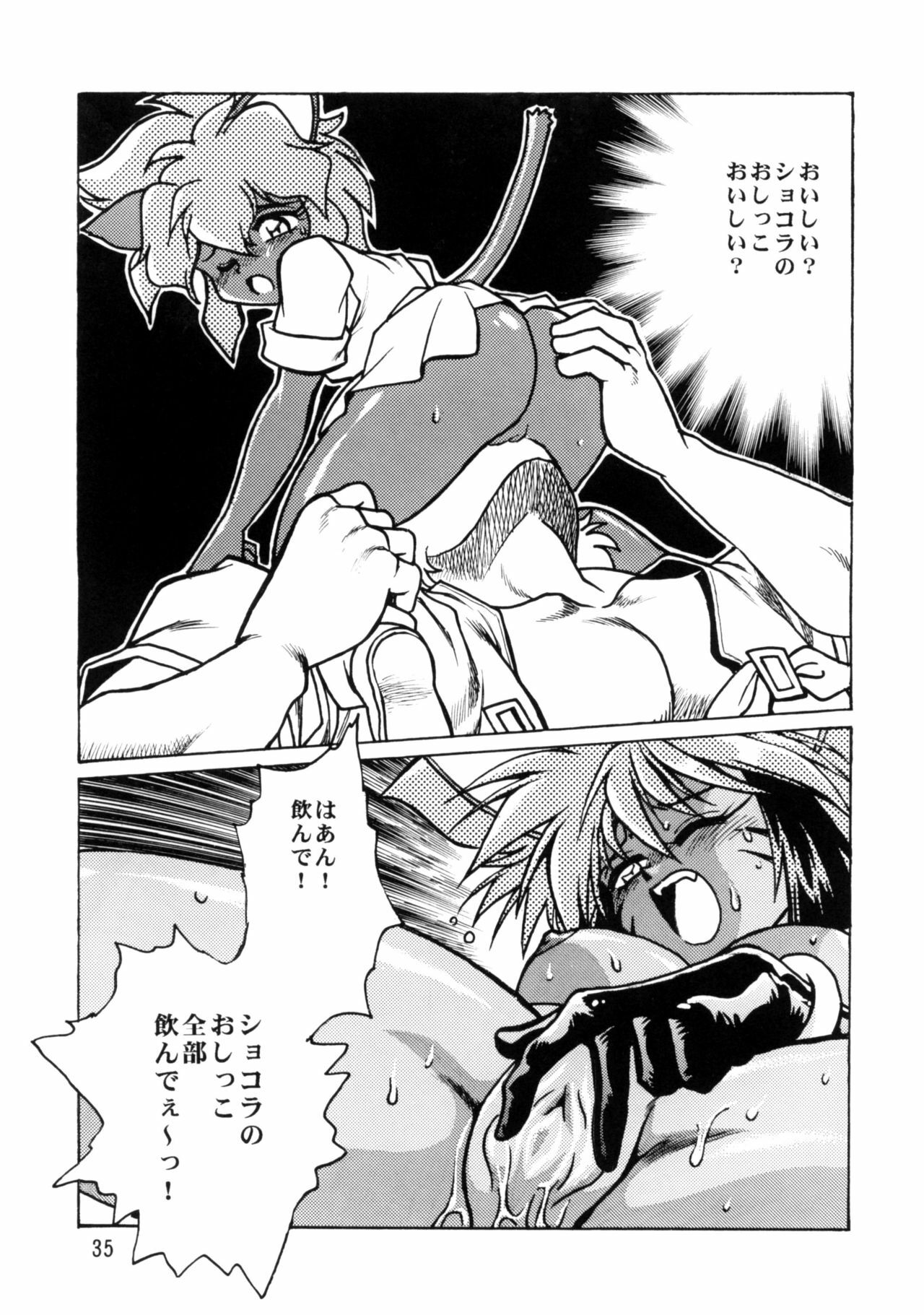 (C57) [Studio Katsudon (Manabe Jouji)] HELP ME Nyanmar-sama vol.2 (Juuni Senshi Bakuretsu Eto Ranger) page 34 full