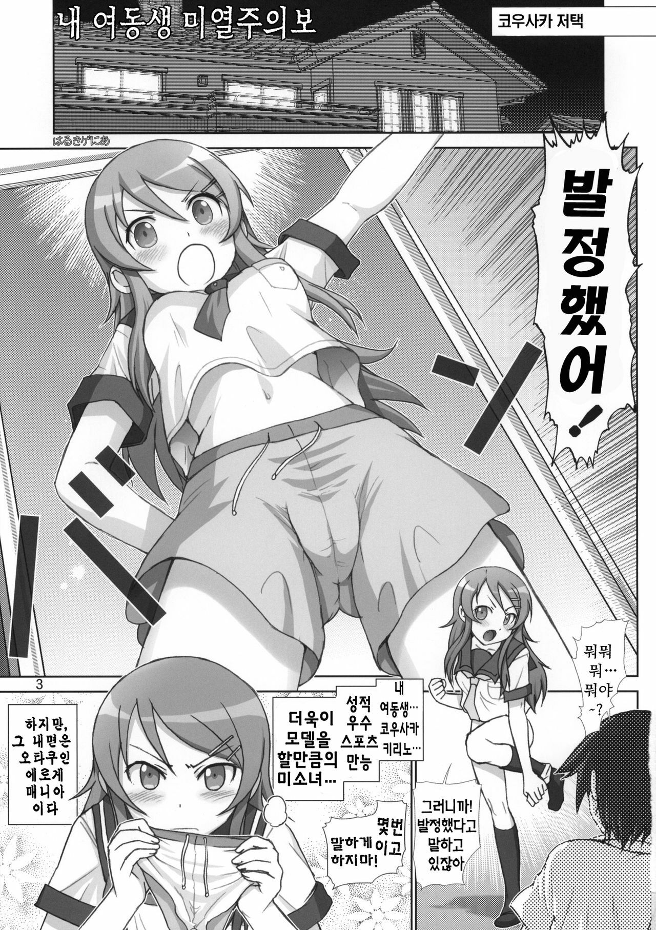 (Tora Matsuri 2010) [Raijinkai (Haruki Genia)] Oreimo Binetsu Tyuihou 1 | 내여동생미열 주의보 (Ore no Imouto ga Konna ni Kawaii Wake ga Nai) [Korean] [나키우사기] page 2 full