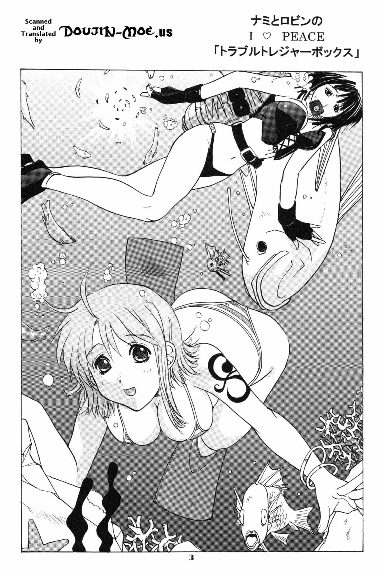 (CR35) [Studio Wallaby (Kika = Zaru)] Nami to Robin no I Love Piece (One Piece) [English] {Doujin-Moe.us} page 2 full