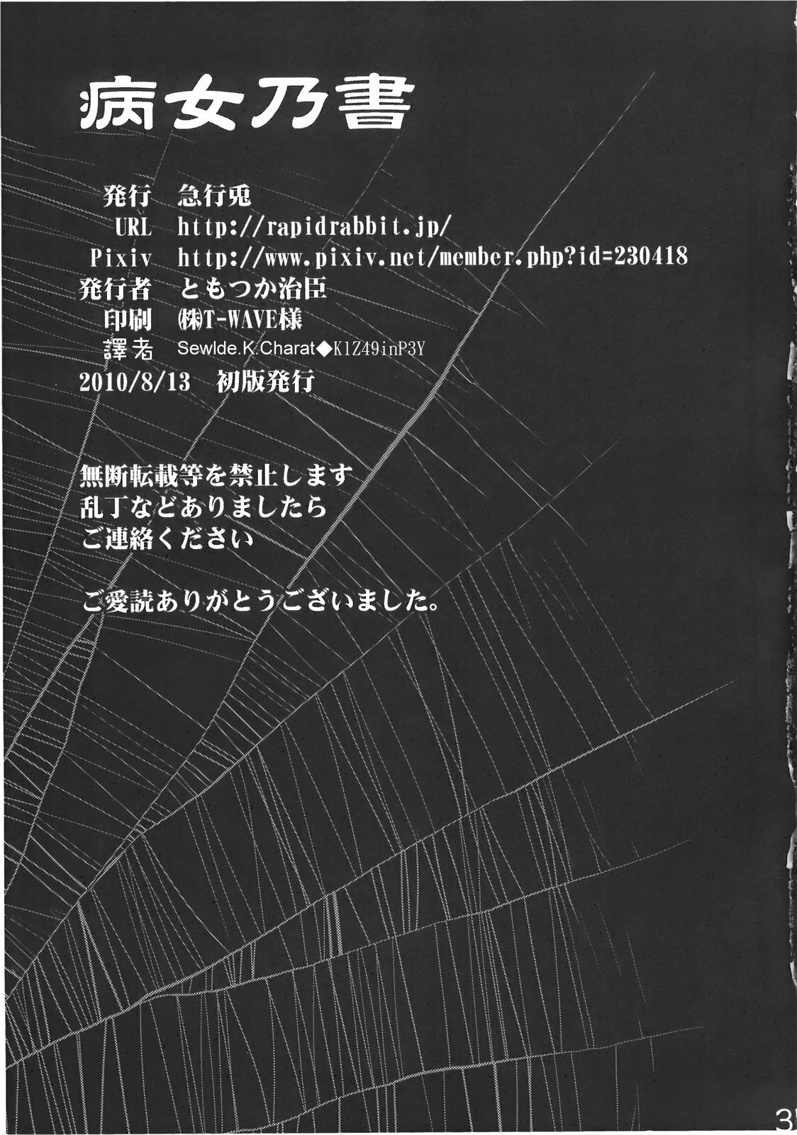 (C78) [RapidRabbit (Tomotsuka Haruomi)] Byoujo no Sho (Touhou Project) [Chinese] page 36 full