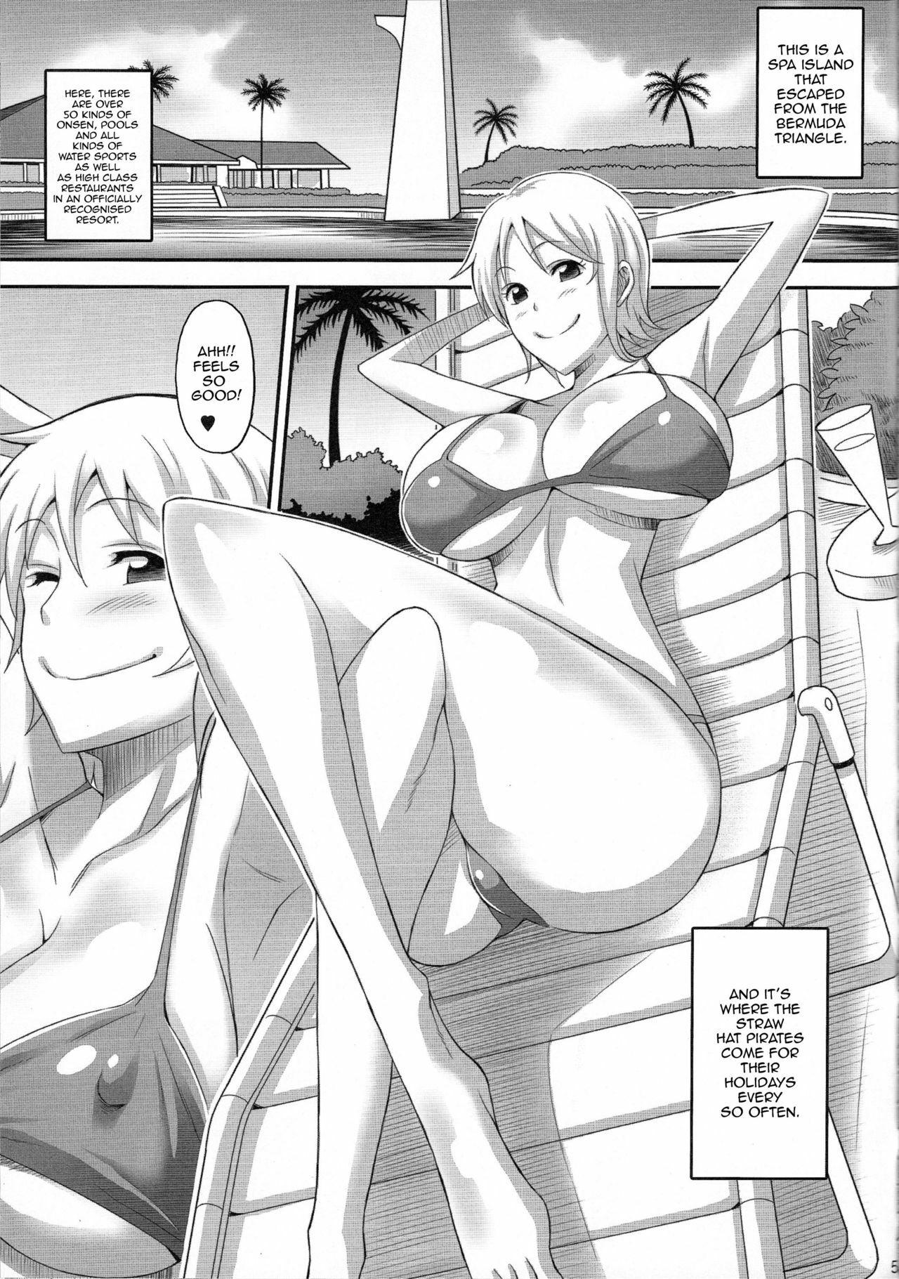 (C78) [Diogenes Club (Haikawa Hemlen)] Rakuen Onna Kaizoku - Woman pirate in paradise (One Piece) [English] {doujin-moe.us} page 4 full