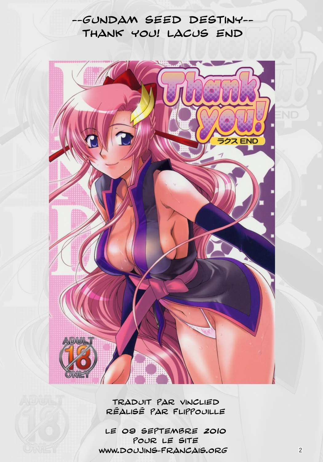 (C69) [GOLD RUSH (Suzuki Address)] Thank You! Lacus End (Gundam SEED Destiny) [French] [Doujins-Francais] [Decensored] page 2 full