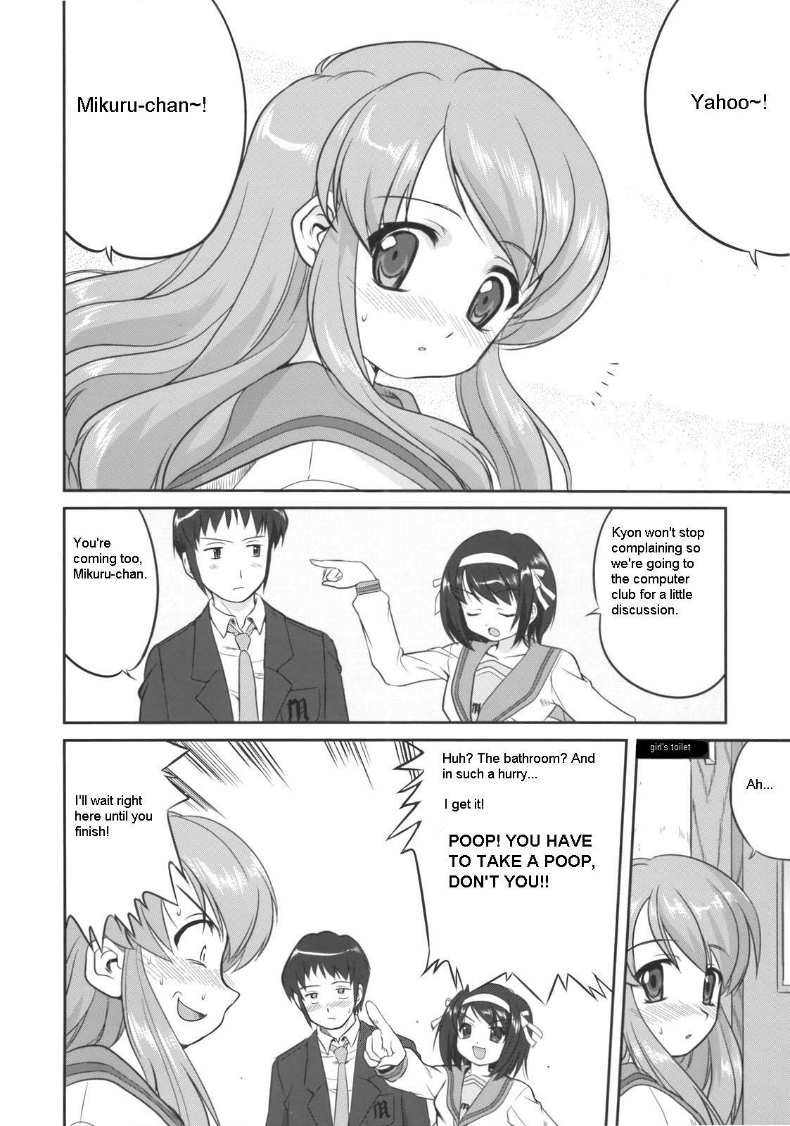 (C74) [Takotsuboya (TK)] Seishun no Ayamachi Mikuru no Oshikko mora SPECIAL | Seishun No Ayamachi: Mikuru's Wetting Special (The Melancholy of Haruhi Suzumiya) [English] page 7 full