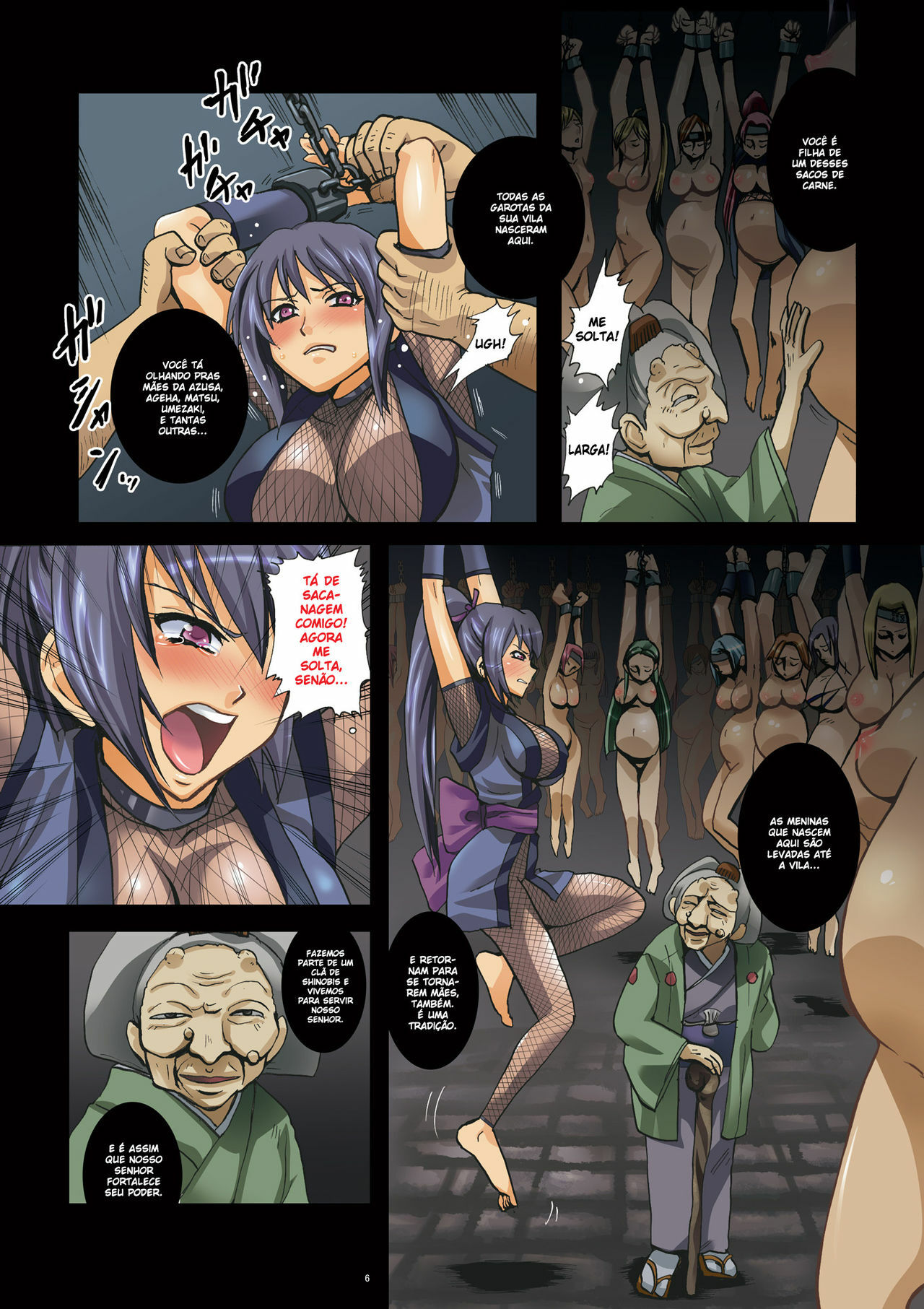 (COMITIA92) [Modae Tei (Modaetei Anetarou)] Onna NikuRin ~Kunoichi Kakuchou Haramase Sousaku Manga~ [Portuguese-BR] [BartSSJ] page 6 full