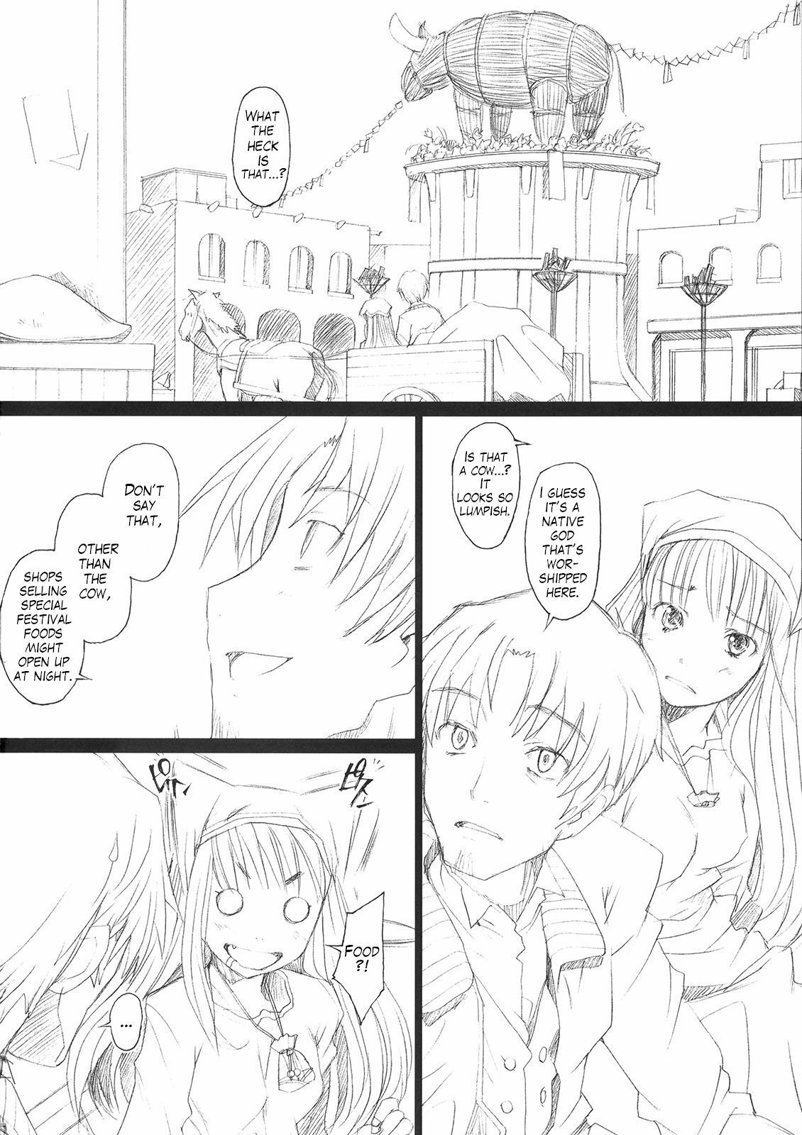 (COMIC1☆2) [Kohakutei (Sakai Hamachi)] Ai ga Horohoro -Okami to Muramatsuri- (Spice and Wolf) [English] [Trinity Translations] page 3 full