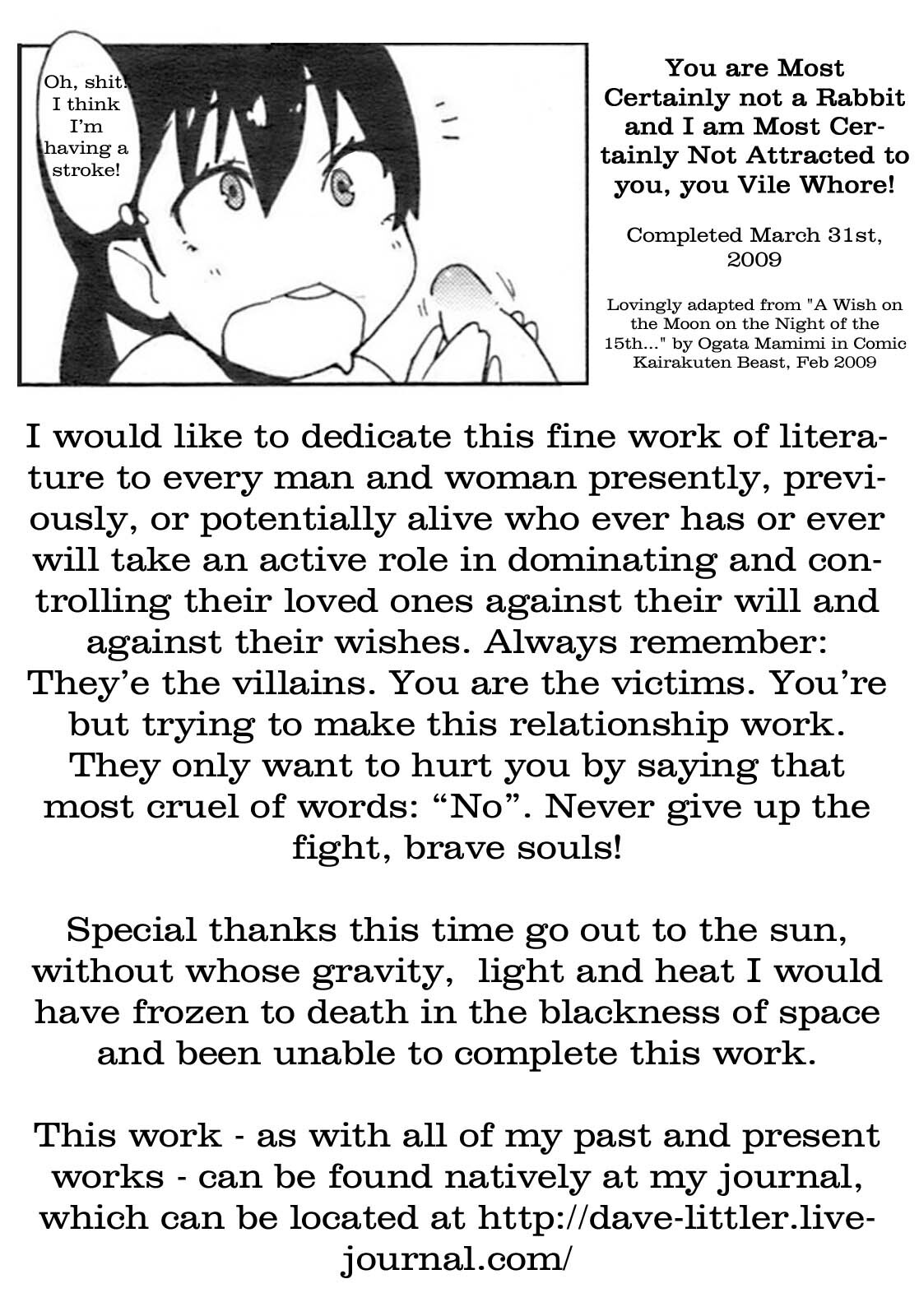 You are Most Certainly not a Rabbit, and I am Most Certainly Not Attracted to you, you Vile Whore! [English] [Rewrite] [Newdog15] page 19 full