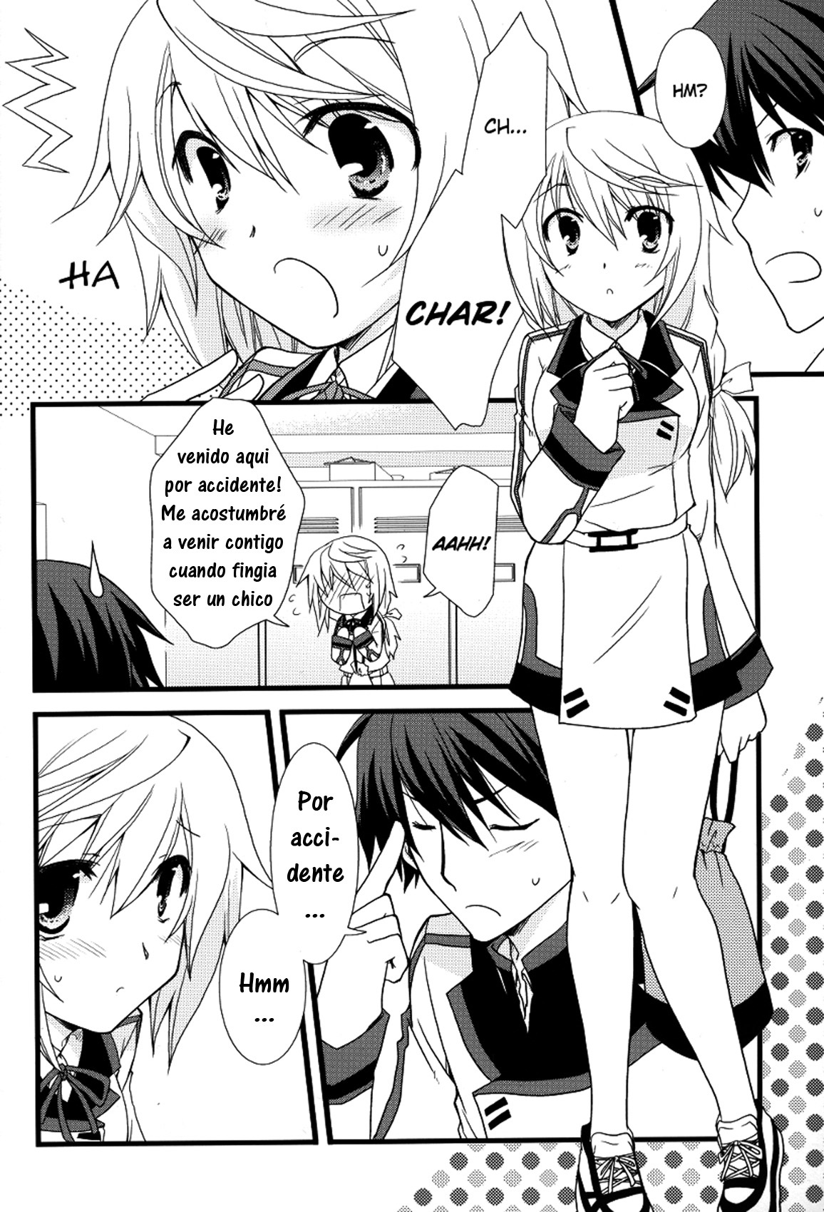 (C79) [CHAGASHI SAIBAN (Yamabuki Mook)] Kigae Chuuihou ! | Warning Changing Clothes! (Infinite Stratos) [Spanish] {Afrodhi-Subs} page 5 full
