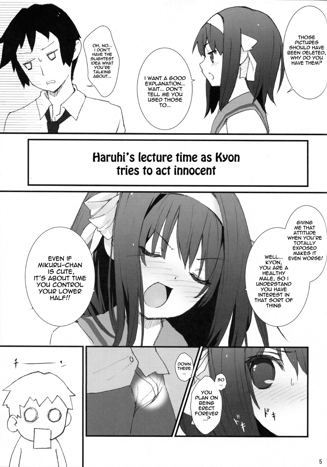[Toward the Sky (Yuuka)] Honto wa Okotteru no yo! Baka... | I Really Am Angry! Idiot... (Suzumiya Haruhi no Yuuutsu) [English] [life4Kaoru] [Decensored] [2011-04-22] page 4 full